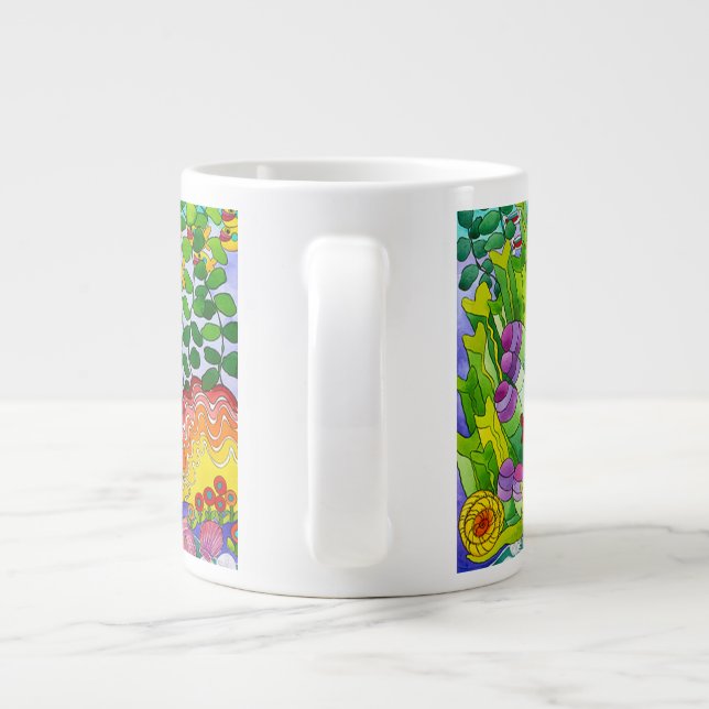 Caneca De Café Grande Jardim de Peixes (Traseira)