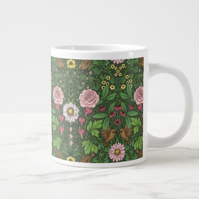 Caneca De Café Grande Jardim selvagem em verde (Direita)