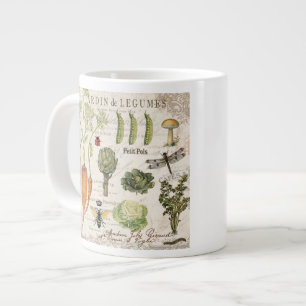 Caneca De Café Grande jardim vegetal francês da vintage moderna
