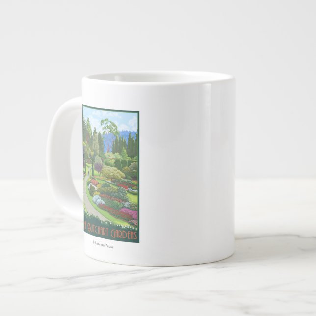 Caneca De Café Grande Jardins de Butograma - Baía de Brentwood (Frente Esquerda)