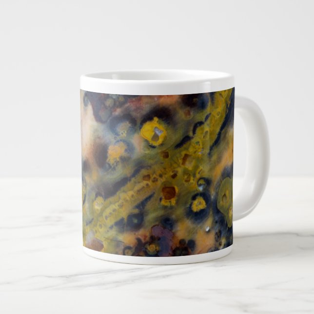 Caneca De Café Grande Jasper Oceano close-up abstrato (Frente Esquerda)