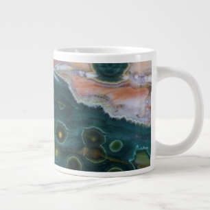 Caneca De Café Grande Jasper Oceano com Manchas Verdes