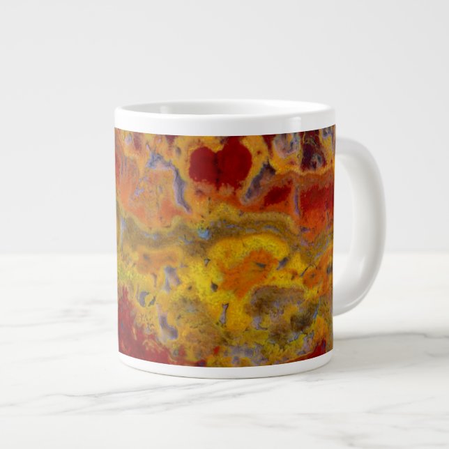 Caneca De Café Grande Jasper vermelho e amarelo Crayloa (Frente Esquerda)