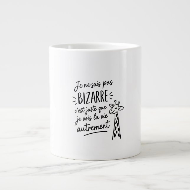 Caneca De Café Grande Je ne suis pas bizarre  (Frente)