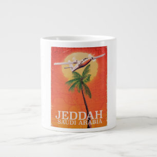 Caneca De Café Grande Jeddah Arábia Saudita vintage map poster de viagen