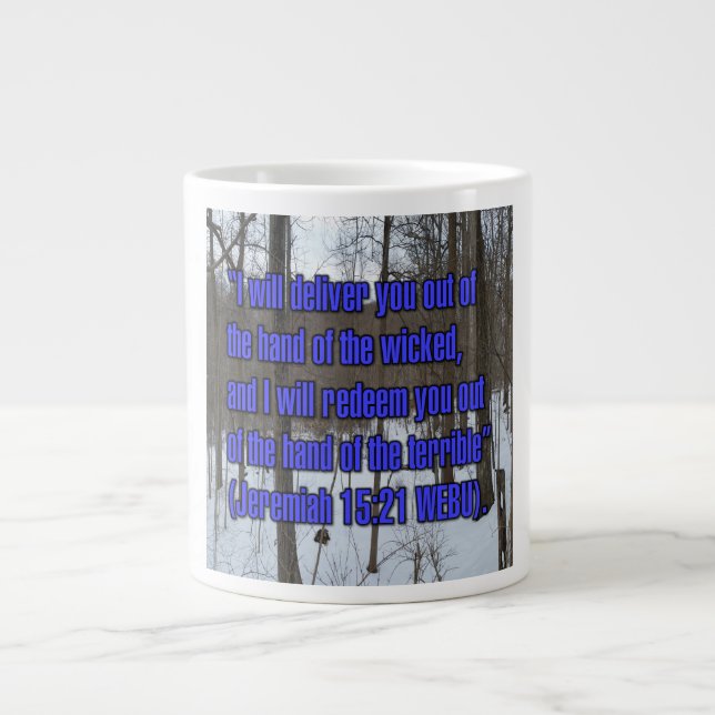Caneca De Café Grande Jeremiah 15:21 WEBU Mug (Frente)
