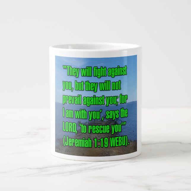 Caneca De Café Grande Jeremias 1:19 WEBU Mug (Frente)