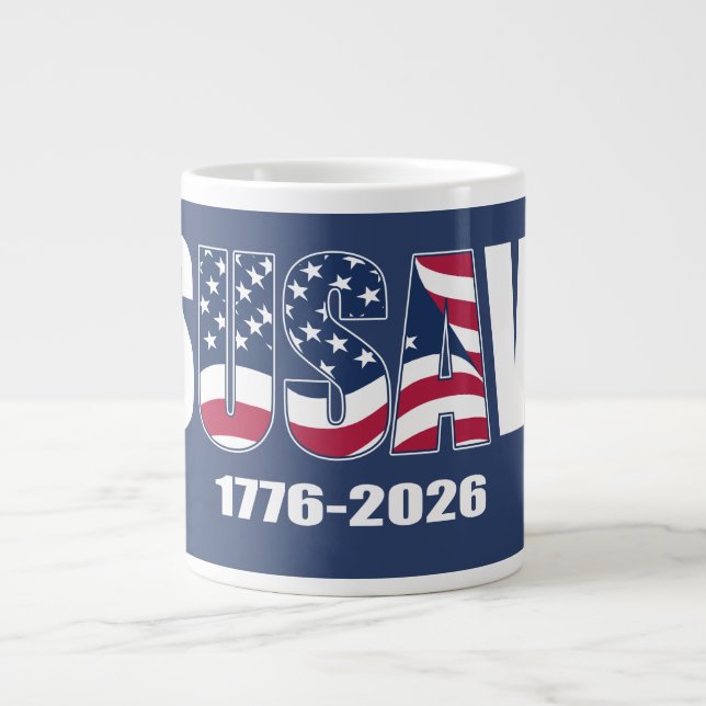 Caneca De Café Grande Jes EUA ves 1776-2026 (Frente)