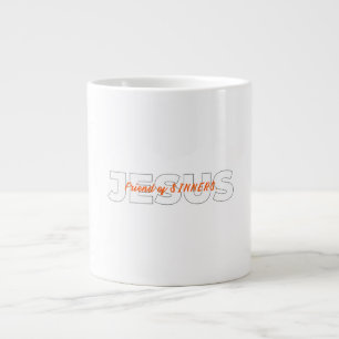 Caneca De Café Grande JESUS. Amigo de SINNERS.