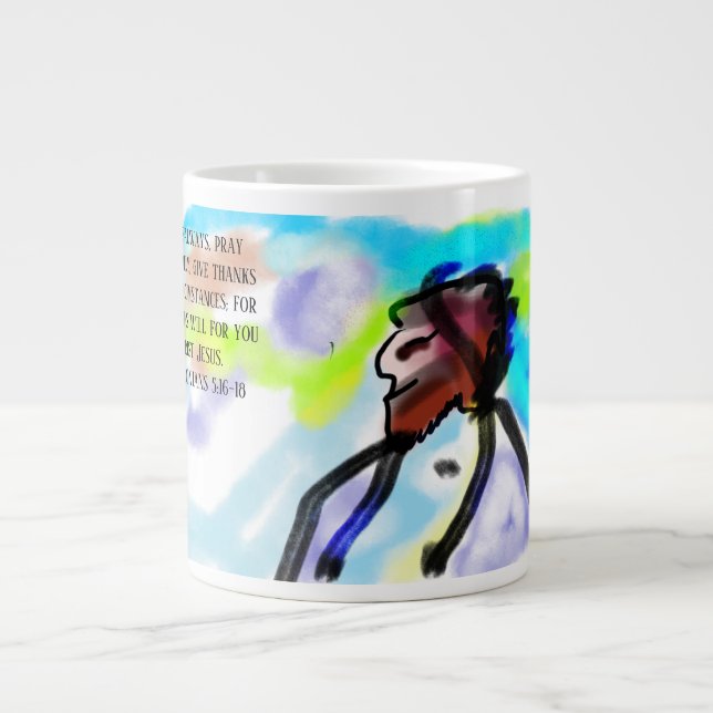 Caneca De Café Grande Jesus aqui (Frente)