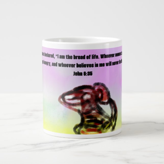 Caneca De Café Grande Jesus aqui (Frente)