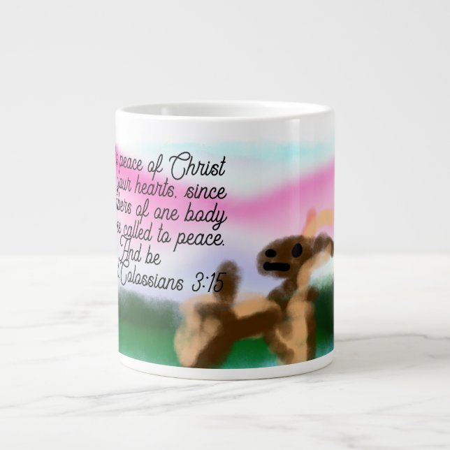 Caneca De Café Grande Jesus aqui (Frente)
