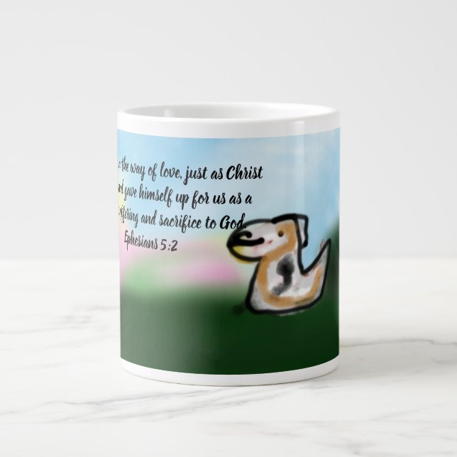 Caneca De Café Grande Jesus aqui andando (Frente)