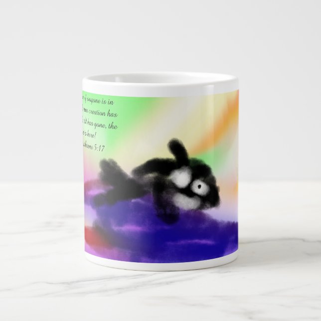Caneca De Café Grande Jesus aqui é novo (Frente)