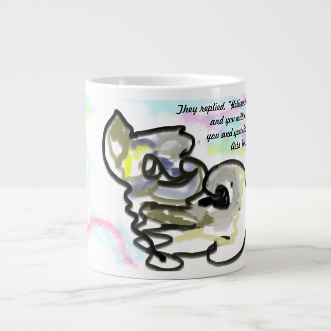 Caneca De Café Grande Jesus creia  (Frente)