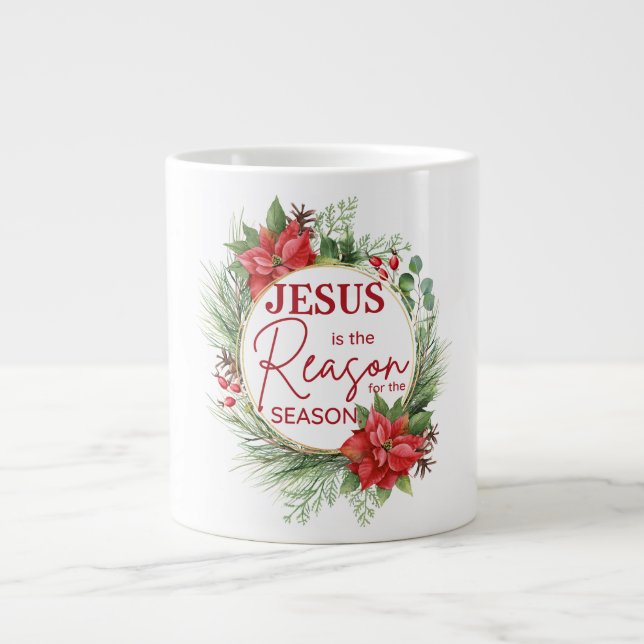 Caneca De Café Grande Jesus é a razão do Natal da temporada (Frente)