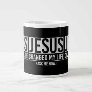 Caneca De Café Grande Jesus Mudou Minha Vida Pergunte Como Jesus