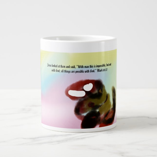 Caneca De Café Grande Jesus nos ama  (Frente)