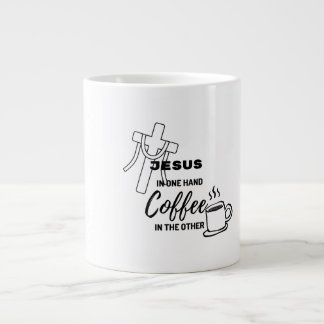 Caneca De Café Grande Jesus on one hand, Coffee on the other