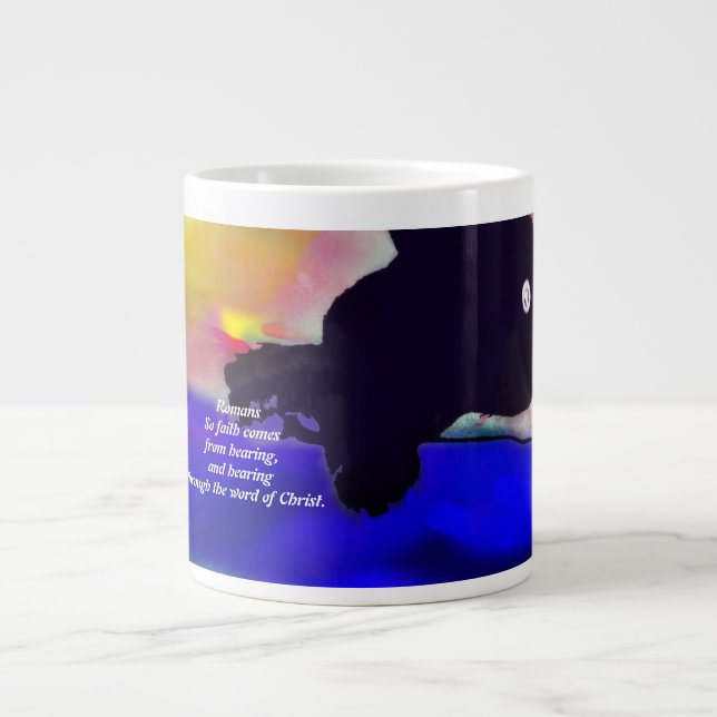 Caneca De Café Grande jesus ouvi (Frente)