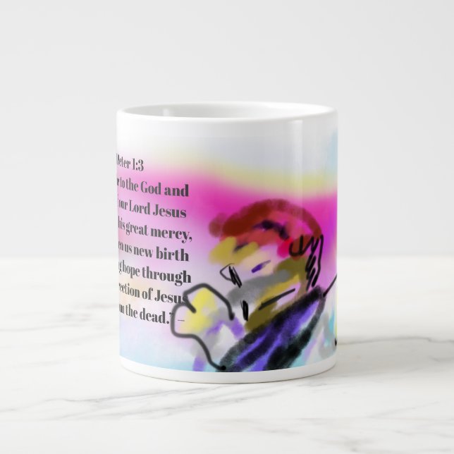 Caneca De Café Grande jesus ressuscitou  (Frente)