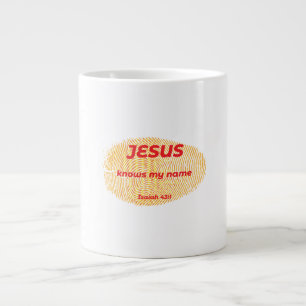 CANECA DE CAFÉ GRANDE JESUS SABE MEU NOME