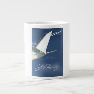Caneca De Café Grande Jet Away poster de viagens.