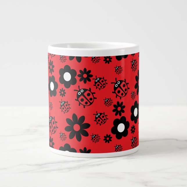 Caneca De Café Grande Joaninha bonita Estampada (Frente)