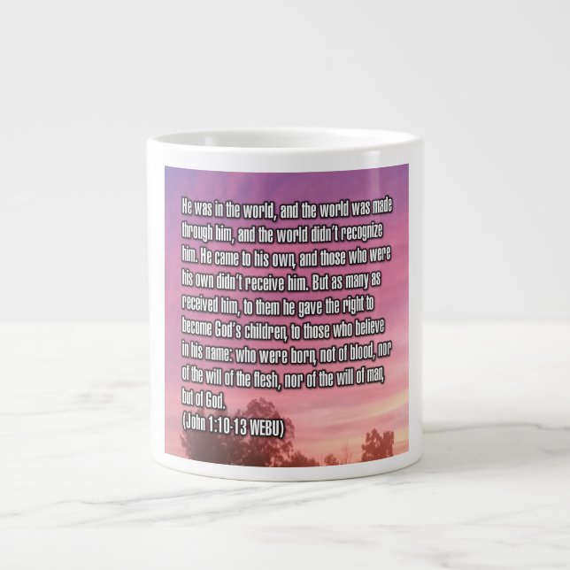 Caneca De Café Grande João 1:10-13 WEBU Mug (Frente)
