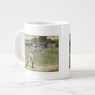 Caneca De Café Grande Jogador de basebol jogado fora na segunda base