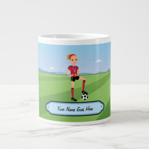 Caneca De Café Grande Jogador de futebol de desenho animado Mug para gar