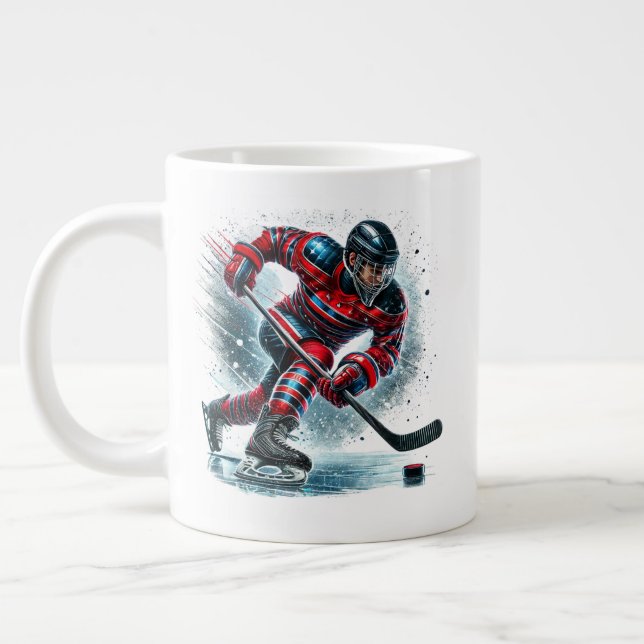 Caneca De Café Grande Jogador de Hóquei Jumbo  (Esquerda)