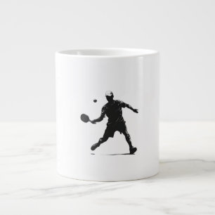 Caneca De Café Grande Jogador de Pickleball Silhout Design