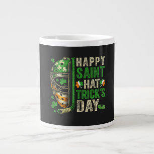 Caneca De Café Grande Jogador Feliz de Hóquei no Gelo de Santo Hat Trick