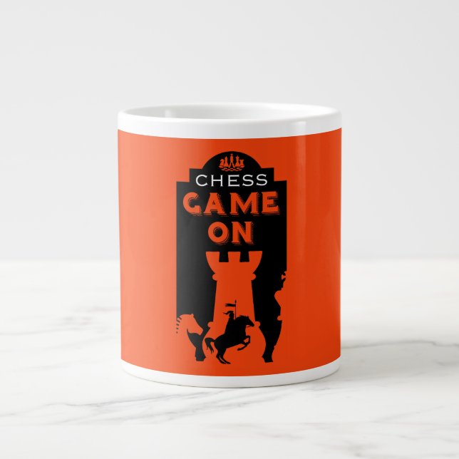 Caneca De Café Grande Jogadores de xadrez (Frente)