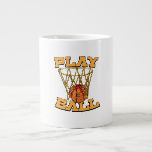 Caneca De Café Grande Jogar Basquetebol.