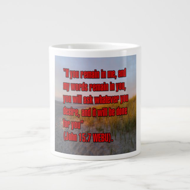 Caneca De Café Grande John 15:7 WEBU Mug (Frente)