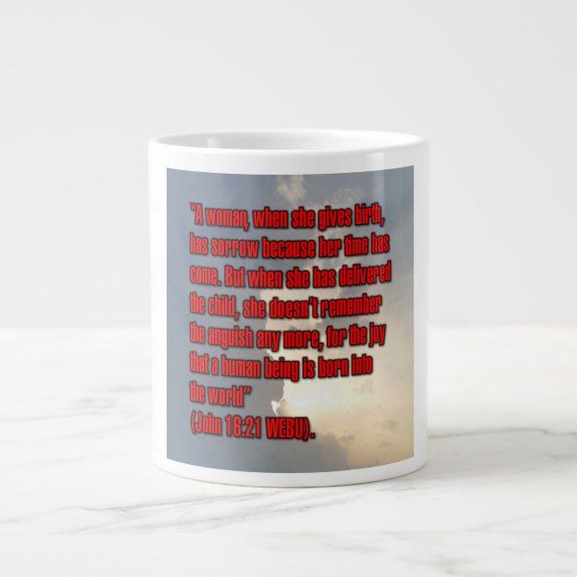 Caneca De Café Grande John 16:21 WEB Mug (Frente)