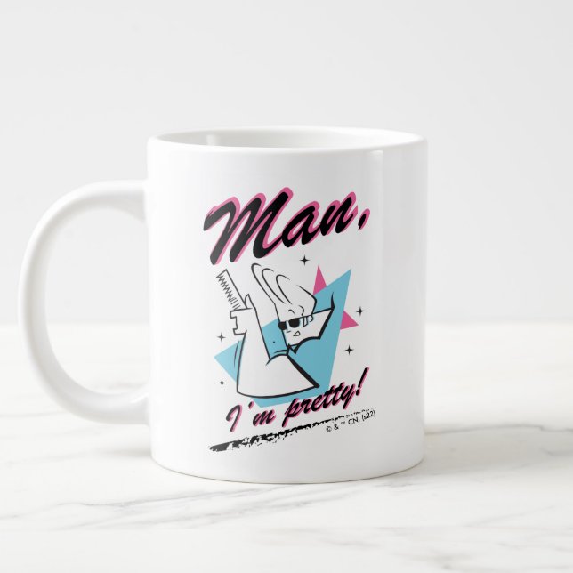 Caneca De Café Grande Johnny Bravo - Homem, sou Bonito Gráfico Retroativ (Esquerda)