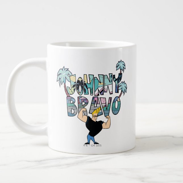Caneca De Café Grande Johnny Bravo Palm Tree Name (Esquerda)