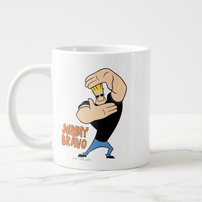 Caneca De Café Grande Johnny Bravo Picture Frame Pose (Esquerda)