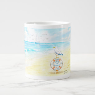 Caneca De Café Grande Jon Seagull - Paz & Amor Salvam o Mundo