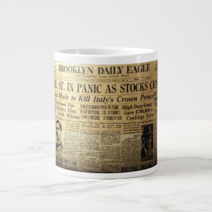 Caneca De Café Grande Jornal de Bolsa de 1929 Café Jumbo Mug