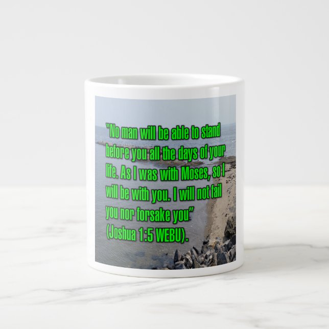Caneca De Café Grande Joshua 1:5 WEBU Mug (Frente)