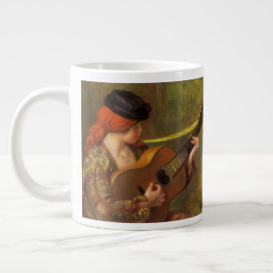 Caneca De Café Grande Jovem espanhola com guitarra por Pierre Renoir