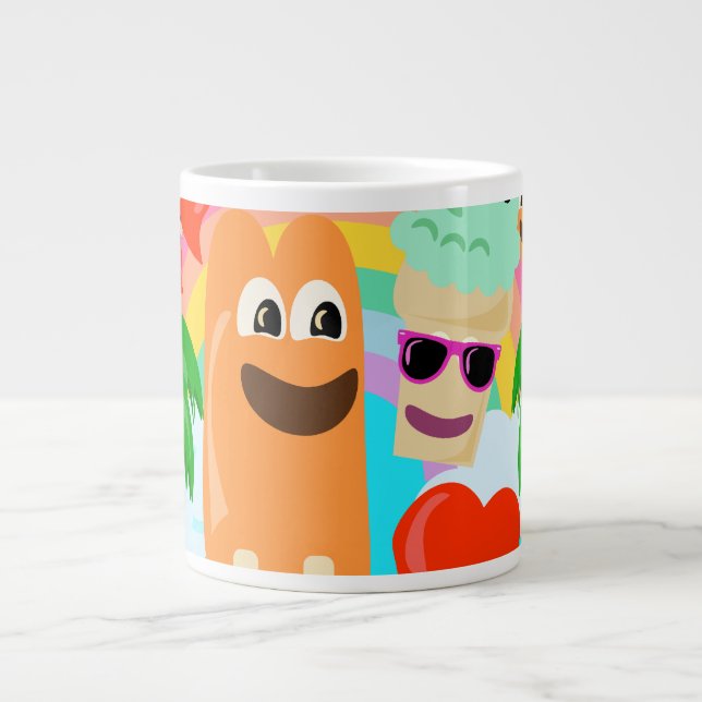 Caneca De Café Grande Joy de Cartoon Bonita e Divertida de Verão (Frente)