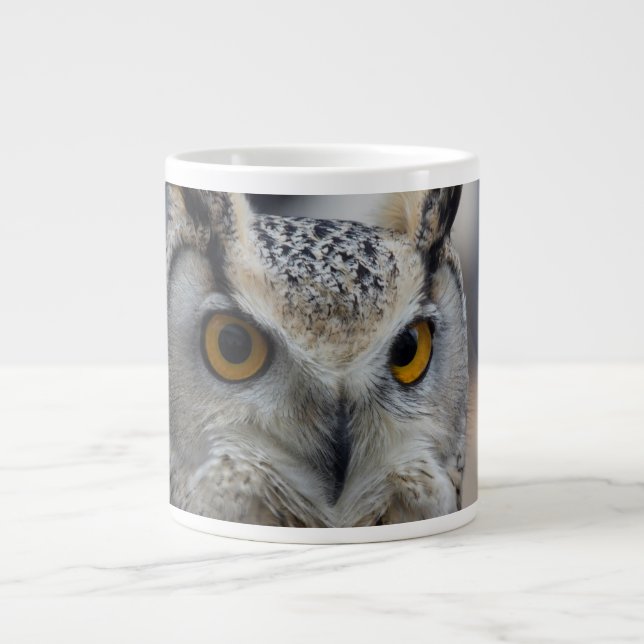 Caneca De Café Grande Jumbo 20 oz Café Mug Siberiano Eagle Owl (Frente)