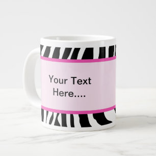 Caneca De Café Grande Jumbo Coffee Mug, Bandeira de Zebra Rosa, 20oz