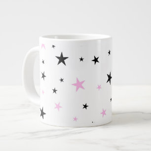 Caneca De Café Grande Jumbo Coffee Mug de Rosa e Estrela Negra