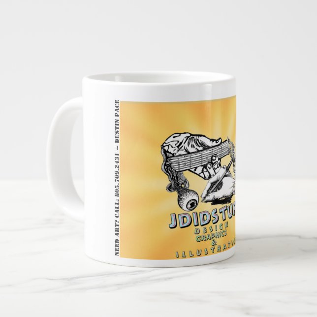 Caneca De Café Grande Jumbo Coffee Mug JDiDStuff (Frente Esquerda)